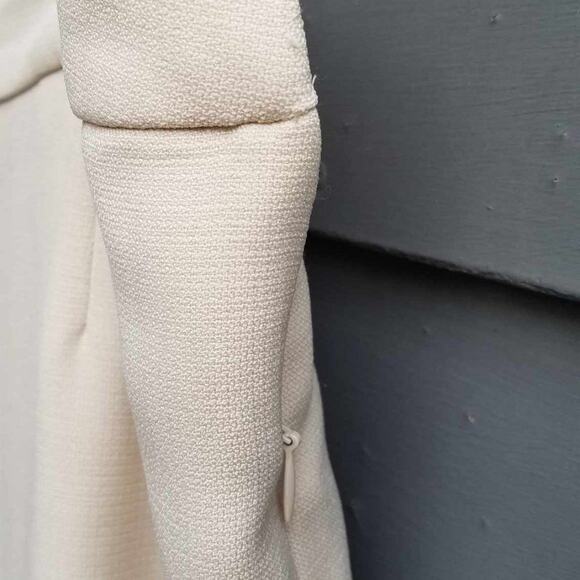 Kasper Tan Lightweight Ruffle Collar Pants Suit Size 16 - Picture 7 of 12